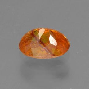 0.54克拉天然橙色闪锌矿，椭圆形切割，5.3×3.8毫米，VS-SI