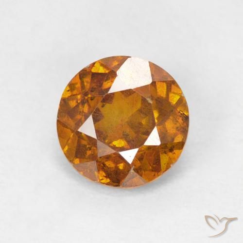1.00ct 天然 土橙 闪锌矿, 圆形的, SI-I1