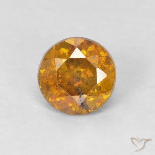 0.56ct 天然 深橙色 闪锌矿, 圆形的, SI-I1