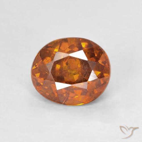 1.28ct 天然 Medium Dark-Orange 闪锌矿, 椭圆形, SI-I1