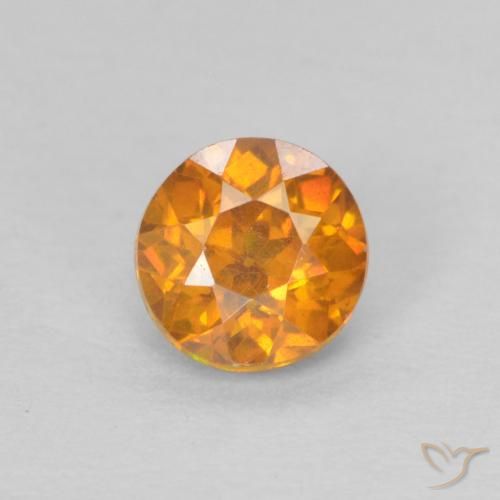 0.57ct 天然 中橙 闪锌矿, 圆形的, SI-I1