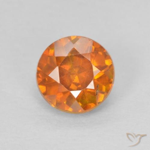 0.81ct 天然 亮橙色 闪锌矿, 圆形的, SI-I1