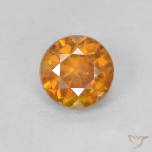 0.38ct 天然 中橙 闪锌矿, 圆形的, SI-I1
