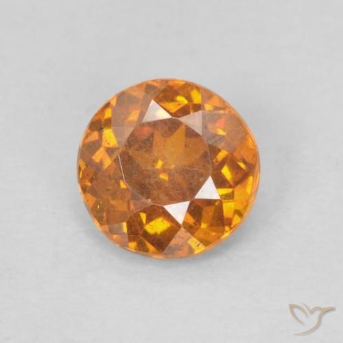 0.38ct 天然 中橙 闪锌矿, 圆形的, SI-I1