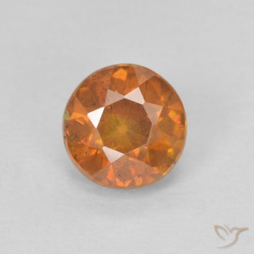 0.94ct 天然 苹果酒橙 闪锌矿, 圆形的, SI-I1