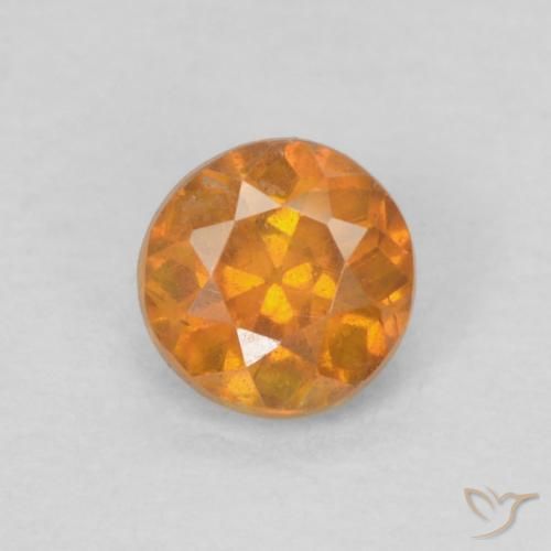 0.22ct 天然 中橙 闪锌矿, 圆形的, SI-I1