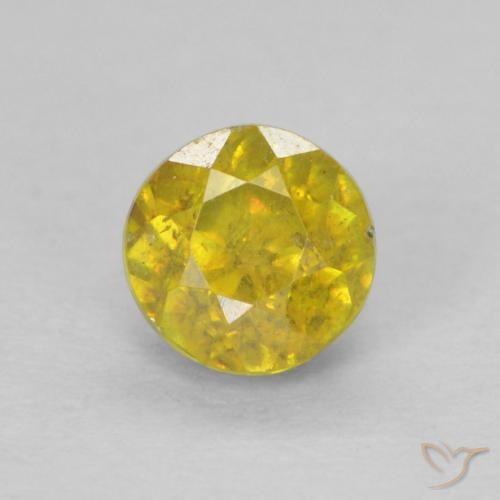 0.55ct 天然 网络黄 闪锌矿, 圆形的, VS-SI