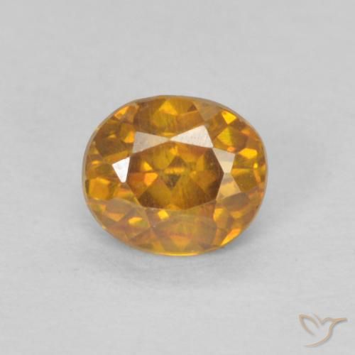 0.42ct 天然 蜜橙色 闪锌矿, 椭圆形, VS-SI