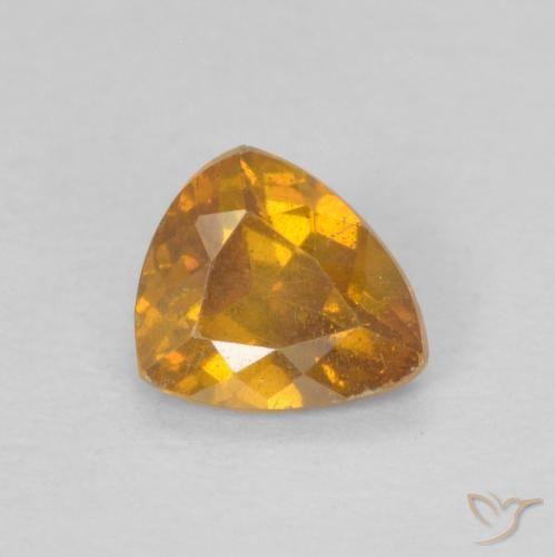 0.32ct 天然 橙金 闪锌矿, 胖三角形, VS-SI