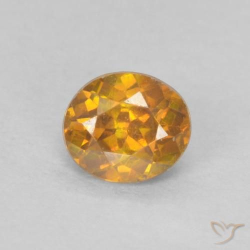 0.37ct 天然 橙金 闪锌矿, 椭圆形, VS-SI