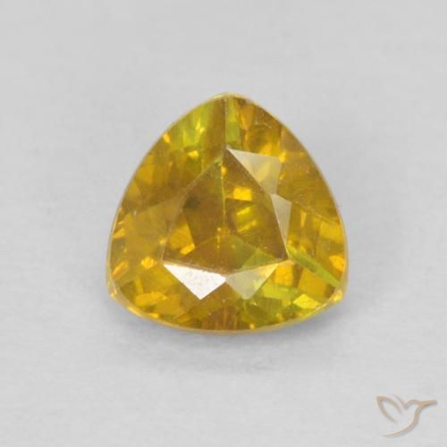 0.45ct 天然 金橙 闪锌矿, 胖三角形, VS-SI
