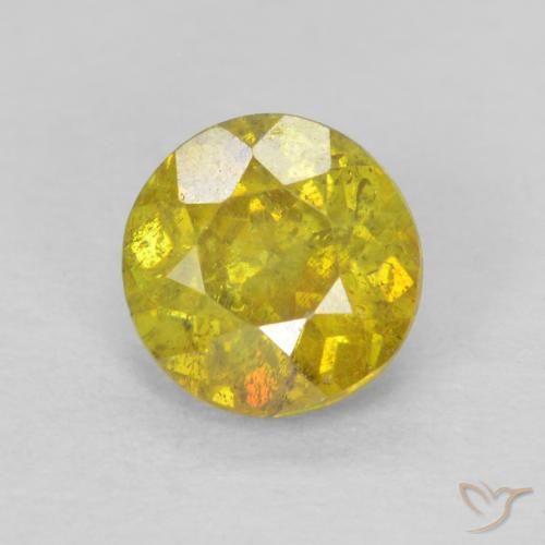 0.77ct 天然 中黄色 闪锌矿, 圆形的, SI-I1