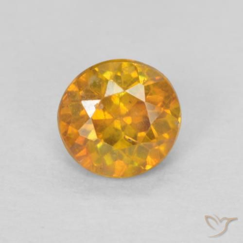 0.51ct 天然 蜜橙色 闪锌矿, 圆形的, SI-I1