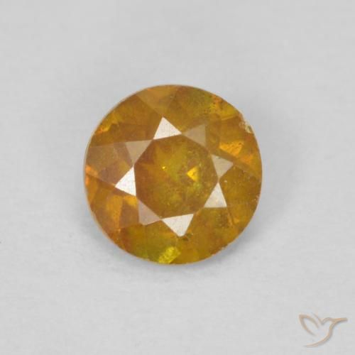 0.45ct 天然 蜜橙色 闪锌矿, 圆形的, SI-I1