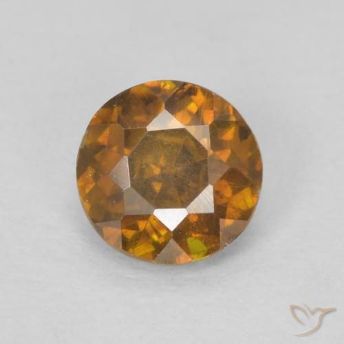 0.64ct 天然 橙棕色 闪锌矿, 圆形的, SI-I1