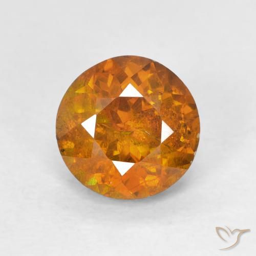 1.94ct 天然 中橙 闪锌矿, 圆形的, I1