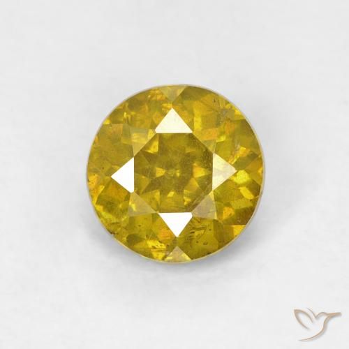 0.91ct 天然 中黄色 闪锌矿, 圆形的, VS-SI