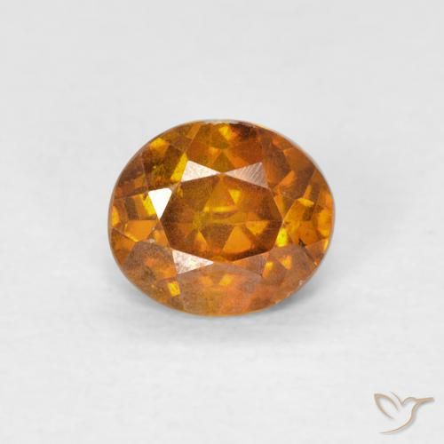 0.78ct 天然 棕橙色 闪锌矿, 椭圆形, VS-SI