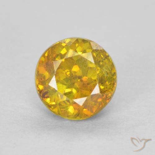 0.67ct 天然 中黄色 闪锌矿, 圆形的, SI-I1