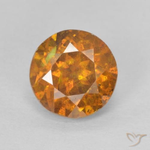 1.50ct 天然 橙棕色 闪锌矿, 圆形的, SI-I1