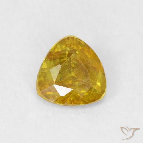 0.53ct 天然 中黄色 闪锌矿, 胖三角形, SI-I1