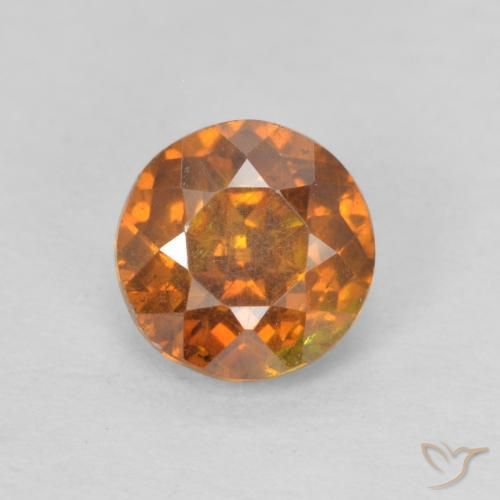 0.82ct 天然 中橙 闪锌矿, 圆形的, SI-I1