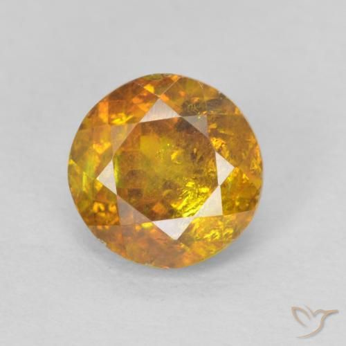1.24ct 天然 金棕色 闪锌矿, 圆形的, SI-I1