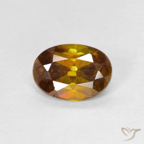 1.04ct 天然 深金色 闪锌矿, 椭圆形, SI-I1