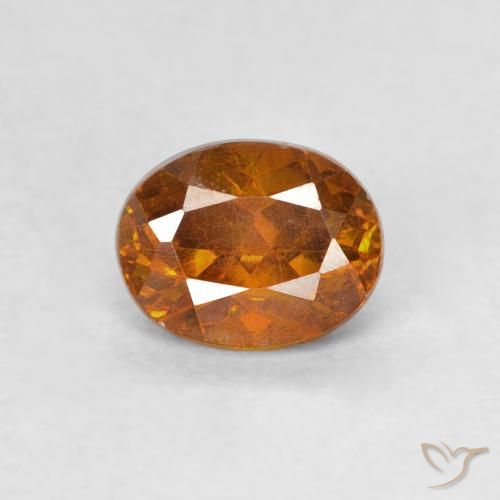 0.64ct 天然 深橙色 闪锌矿, 椭圆形, SI-I1