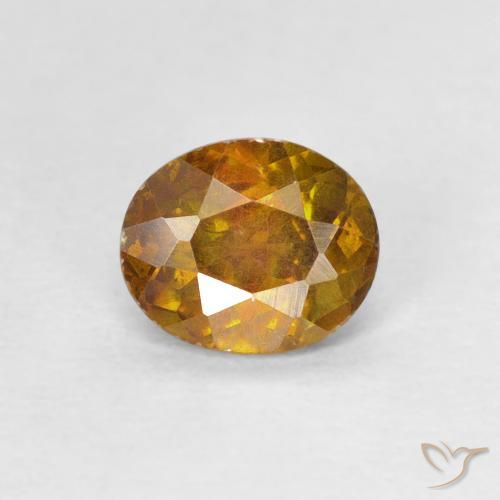 0.80ct 天然 棕金色 闪锌矿, 椭圆形, SI-I1