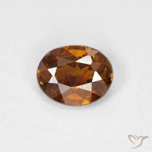 0.31ct 天然 Medium Dark-Orange 闪锌矿, 椭圆形, SI-I1