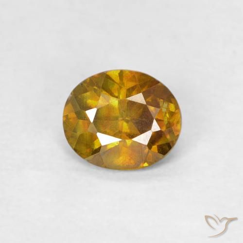 0.41ct 天然 金棕色 闪锌矿, 椭圆形, SI-I1
