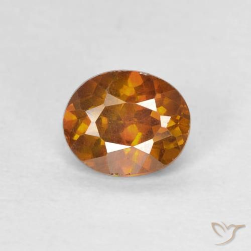 0.86ct 天然 棕橙色 闪锌矿, 椭圆形, SI-I1