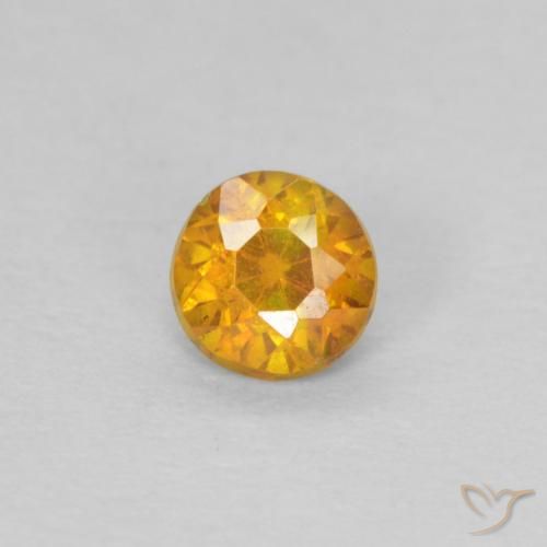 0.25ct 天然 橙金 闪锌矿, 圆形的, SI-I1