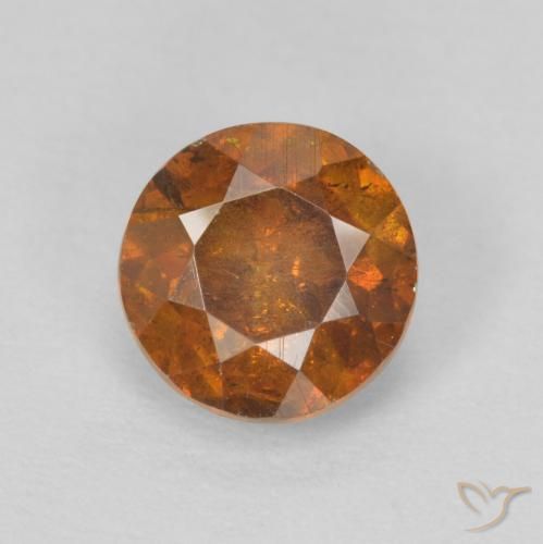 1.26ct 天然 红橙色 闪锌矿, 圆形的, SI-I1