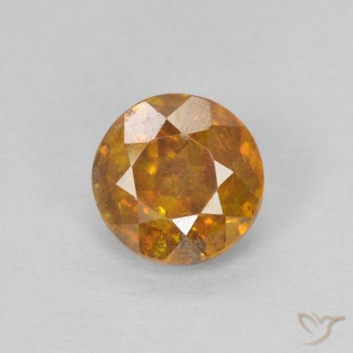 0.59ct 天然 深橙金 闪锌矿, 圆形的, SI-I1