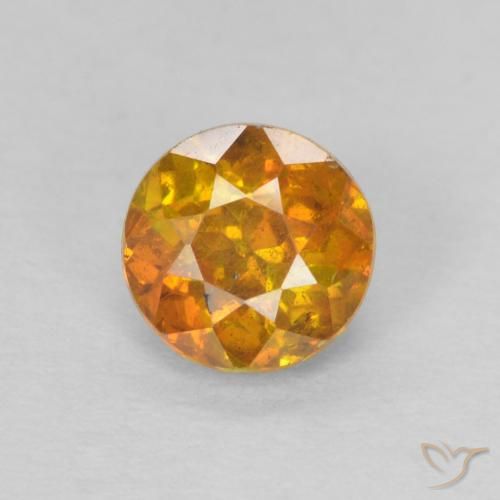 0.71ct 天然 深橙金 闪锌矿, 圆形的, SI-I1