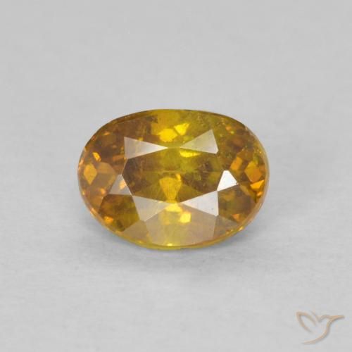 0.59ct 天然 棕橙色 闪锌矿, 椭圆形, SI-I1, Photo A