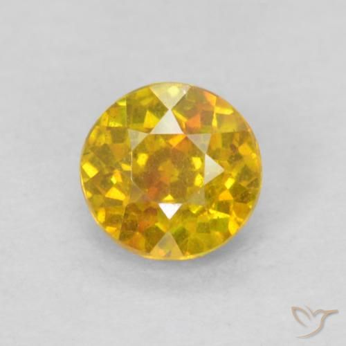 0.33ct 天然 大黄蜂黄 闪锌矿, 圆形的, SI-I1
