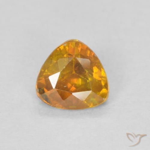 0.49ct 天然 中橙 闪锌矿, 胖三角形, SI-I1
