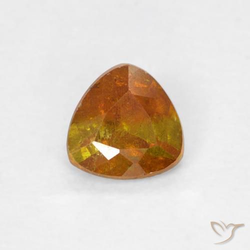 0.41ct 天然 深橙色 闪锌矿, 胖三角形, SI-I1