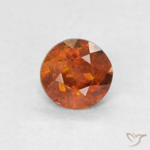 0.31ct 天然 火橙 闪锌矿, 圆形的, SI-I1