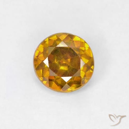 0.48ct 天然 金黄色 闪锌矿, 圆形的, SI-I1
