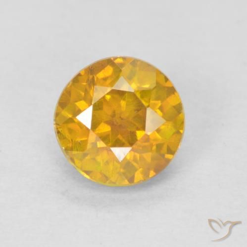 0.69ct 天然 金橙 闪锌矿, 圆形的, SI-I1