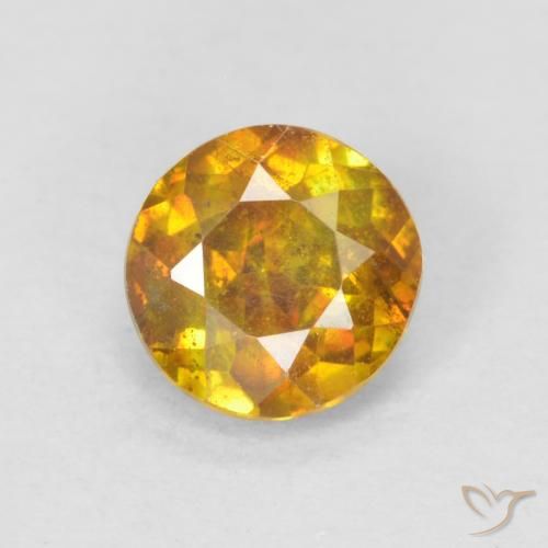 0.66ct 天然 深橙色-金色 闪锌矿, 圆形的, SI-I1