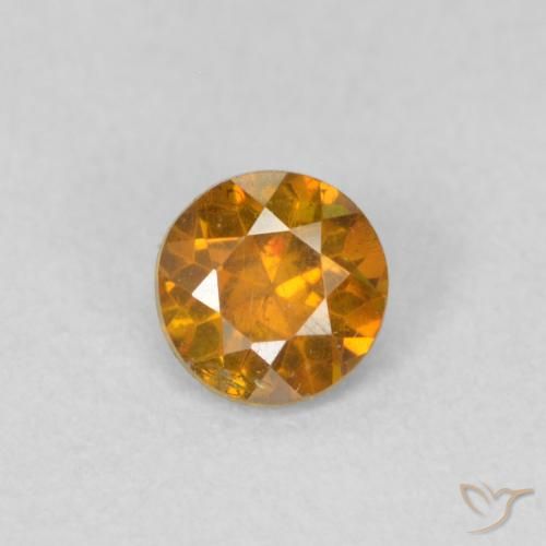 0.36ct 天然 中橙 闪锌矿, 圆形的, VS-SI