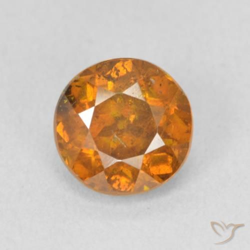 1.37ct 天然 橙棕色 闪锌矿, 圆形的, VS-SI