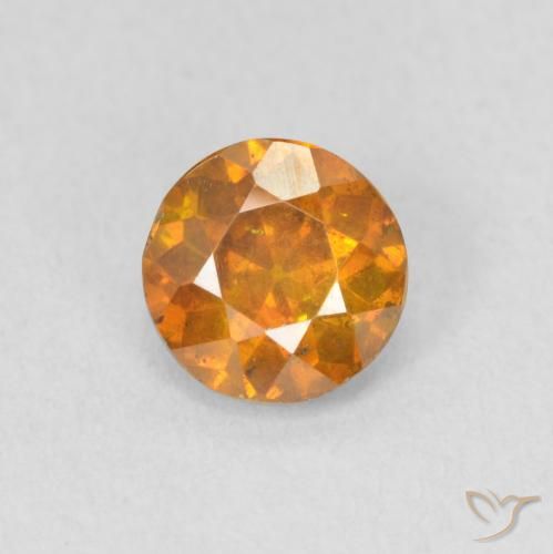 0.85ct 天然 中橙 闪锌矿, 圆形的, VS-SI