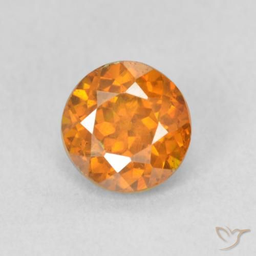 1.06ct 天然 亮橙色 闪锌矿, 圆形的, VS-SI