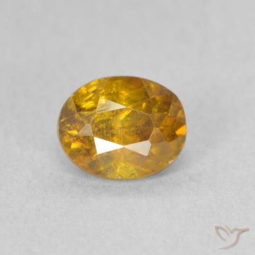 0.85ct 天然 黄金色 闪锌矿, 椭圆形, SI